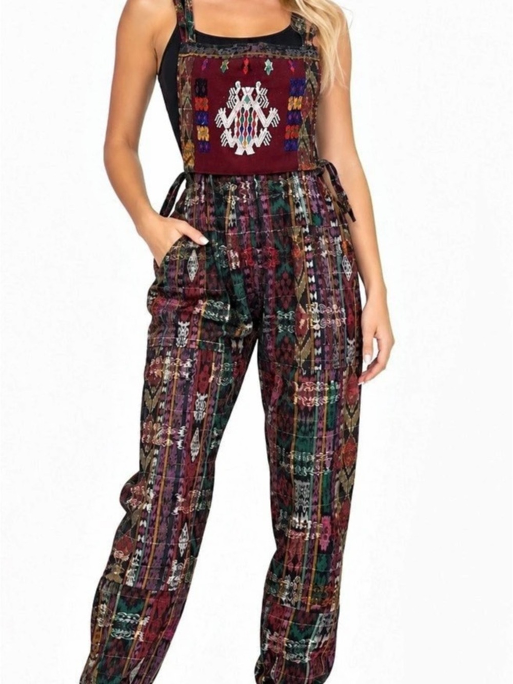 One of a Kind Guatemalan 100% Cotton | Embroidered Jumpsuit | Artisan Boho Fash
